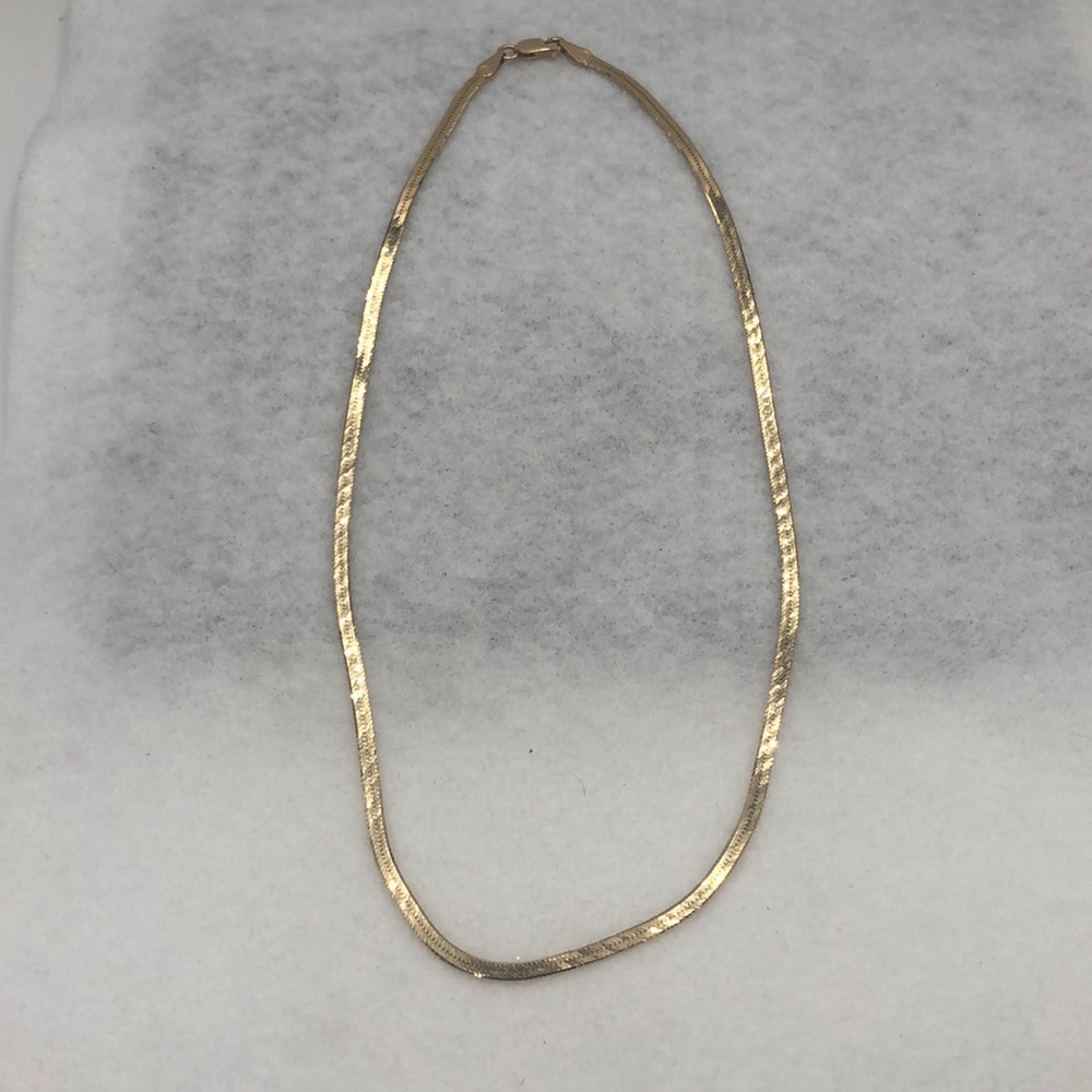 Necklace 14 karat Italian Gold flat link